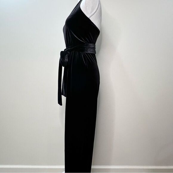 Banana Republic Factory Black Velvet Halter Neck Jumpsuit 2P 2 Petite - Picture 6 of 13